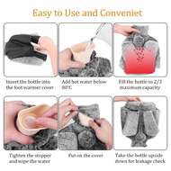 I5Foot Warmer Hot Water Bottle for Feet with Soft Plush Cover Foot Warmer Hand Warmer for Men and Wo