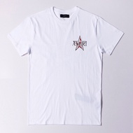 AMIRI เสื้อยืดแขนสั้นห้าแฉกสไตล์อเมริกันแฟชั่นแบรนด์ 230 กรัมผ้าฝ้ายหวีสูงสไตล์โบราณล้างสองครั้ง