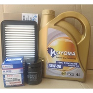 PROTON ERTIGA OIL FILTER + AIR FILTER + KOYOMA 5W30 SEMI SYNTHETIC ENGINE OIL
