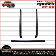 Ford Ranger Raptor / Ford Raptor 2019-2020 Bed Rail Caps / Rail Guard / Rail Liner (Black) for XLT w