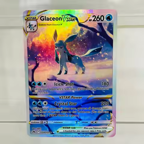 Pokemon Glaceon VSTAR GG40/GG70 English Card with Holographic Texture, Perfect Condition DIY Premium