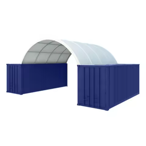 20x20 Shipping Container Canopy Shelter- 15oz PVC
