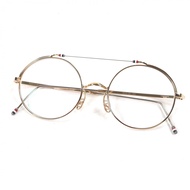 狀況極佳 ▼ THOM BROWNE ブラウン雙梁眼鏡，金銀色，49□20-140，帶盒子和眼鏡盒，日本製造，男士。