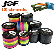 JOF ยี่ห้อ X12 300M 500M 1000M 25LB - 135LB PE Multifilament 12 Strands Braid สายตกปลา Super Strong