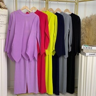 DOLLY LUXURY TUNIC PLEATED SET PANT BAJU PEREMPUAN STYLE OOTD MUSLIMAH BLOUSE DRESS  KEBAYA JUBAH MU