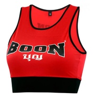 BOON Fight Top chest protection shirt female boxer sport bra Black Blue Red green SMLXL) เสื้อป้องก