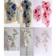 2pcs 3D Flower Patches for Clothes Embroidered Lace for Gown Accessories Wedding Dress Big Size Appl