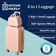 Hitchie 2-in-1 Cute Lightweight PP PC Luggage Bag Travel Beg Roda Bagasi Tahan Lasak Cabin Suitcase 
