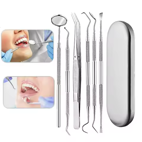 Dental Mirror Sickle Tartar Scaler Teeth Pick Spatula Dental Laboratory Equipment Dentist Gift Oral 