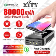 PowerBank Solar Wireless Super 100% Large Capacity 80000mAh Power Bank Portable Charger