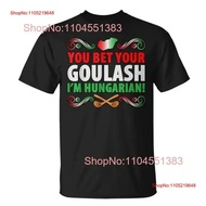 T-shirt dengan corak bendera Hungary, reka bentuk Bet Your Goulash, saiz S hingga 5XL, gaya vintaj, 