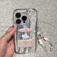 Meteor Pattern Cute Carousel KT Cat Apple 16pro/15/14 Phone Case 13 Childlike 12 Girl Heart 11x