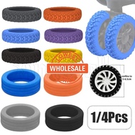 [Wholesale] 1/4Pcs Silicone Luggage Wheel Covers - Scratch Prevention - Silicone Suitcase Wheels Protector - Travel Trolley Box Casters Cover - Reduce Noise Non-slip Sleeve