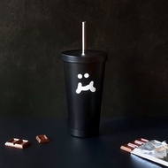 H仔不鏽鋼吸管杯 500ml - 霧面黑