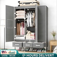 Wardrobe Almari Baju Rak Baju Clothes Organizer with drawer Storage Rack Cabinet Clothes Rack Cupboa