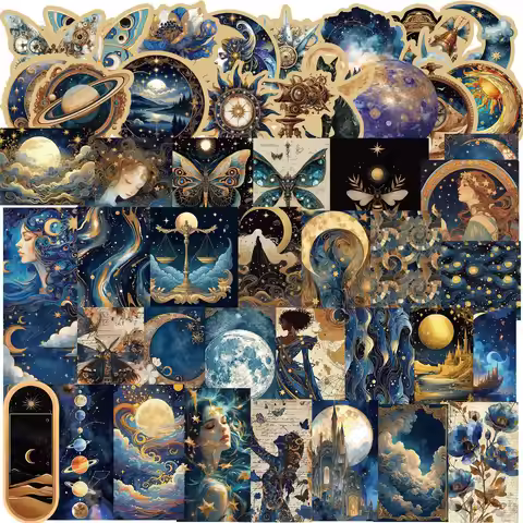 50PCS Cosmic Vortex Stickers Graffiti Stickers DIY Diary Phone Case Handmade Scrapbook Aesthetic Sti