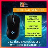 LOGITECH G403 HERO GAMING MOUSE WITH HERO 16K SENSOR (910-005634)