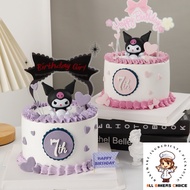 KUROMI Cake Decoration 蛋糕装饰卡通库洛米摆件网红韩式ins风生日快乐烘焙插件插牌