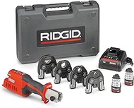 RIDGID 57363 Model RP 241 Compact Press Tool Kit with 1/2" to 1-1/4" ProPress Jaws, Battery, and Cha
