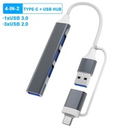 8-in-2 USB 3.0 Hubs TYPE-C HUB USB C Docking Station 5Gbps High Speed Transmission OTG Adapter Type