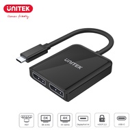 Unitek 8K USB-C to Dual DisplayPort 1.4 Adapter with MST Dual Monitor Up To 8K@60Hz or 4K@120Hz Support HDCP 2.2 V1407A