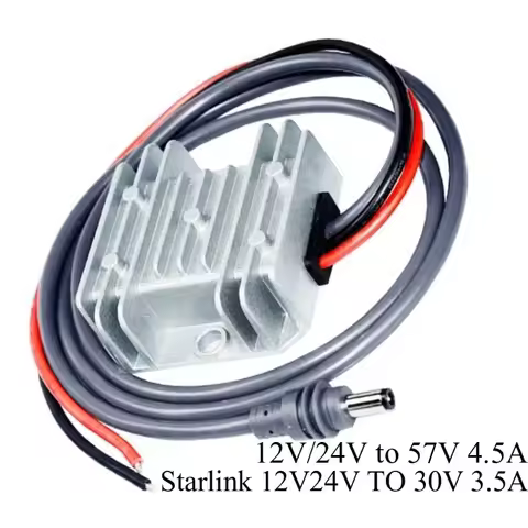 Starlink 12V/24V to 30V 3.5A & 57V 4.5A DC-DC Step-Up Converter | 9-28V Boost Power Supply for Solar