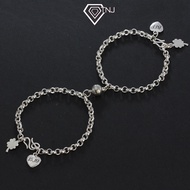 Vòng tay đôi bạn thân gắn nam châm khắc tên LTD0022 - Quà lưu niệm tặng bạn bè ý nghĩa - Trang Sức T
