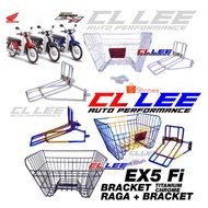 EX5 fi RAGA BAKUL DEPAN &amp; BRACKET BLACK CHROME TITANIUM BASKET