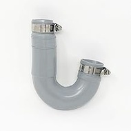 PF WaterWorks PT5076Gray Rubber Flexible J-bend with Coupling for Kitchen and Bath/Lavatory - Univer