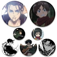 Anime Attack on Titan Brooches Eren Yeager Mikasa·Ackerman Cartoon Badge Button Pins Cosplay Souveni