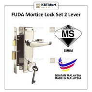 FUDA 2 Level Mortice Mortise Grill Wood Metal Door Lever Handle Lock Set Kunci Pintu Besi Kayu Rumah