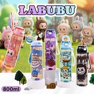 800ml Labubu water Bottle Transparent Cartoon Plastic cup Water Bottle Tumbler For Kids