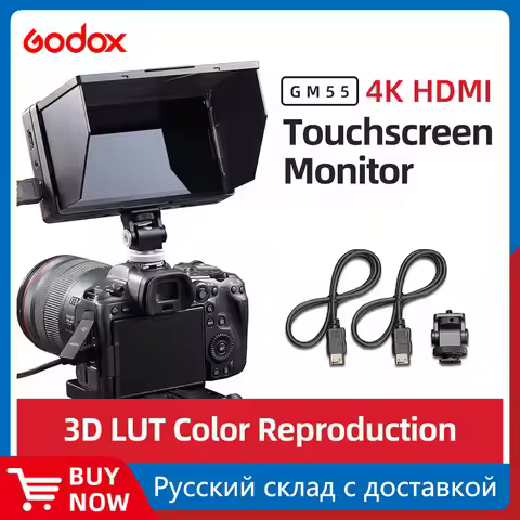 Godox GM55 4K Monitor 5.5 Inch DSLR 3D LUT Touch Screen IPS FHD 1920x1080 Video 4K HDMI Field Monito