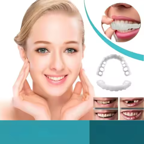 Perfect Fit Teeth Whitening Fake Tooth Cover Snap on Silicone Smile Veneers Teeth Flexibles Fake Tee