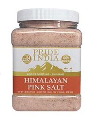 Pride Of India - Pure Himalayan Pink Salt - Enriched w/ 84+ Natural Minerals, Fine Grind 2.5 Pound (40oz) Jar - Himalayan Salt, Himalayan Pink Salt, Pink Himalayan Salt, Grind Salt, Pure Rock Salt