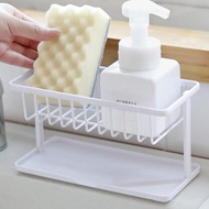 廚房雙層海綿瀝水架 座枱水槽鋼絲球收納置物架 抹布掛架 Towel Sponge Shelf #0870