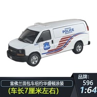 596 1/64 Alloy Car Model Chevrolet Van New York Washington Police Car Metal Ornaments