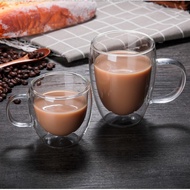 Y&Z Double Wall Glass Mug 80/250/350/450ml Heat Resistant Drinkware Clear Coffee/Teacup/Water Glass