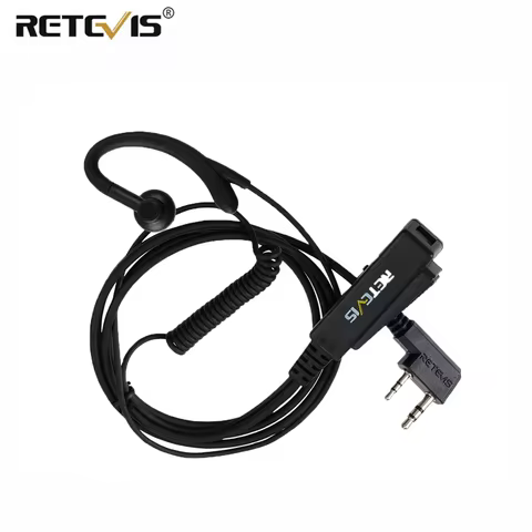 Retevis EEK024 H777 Radio Earpiece 2Pin Soft Earhook Acoustic Tube Earphones with PTT MIC for BAOFEN