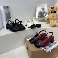 Bare Sandal with matte leather, available in 3 colors, 5cm square heel, gentle on the feet