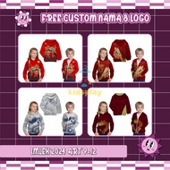 Chinese New Year 2024 Children's Zipper Hoodie Jacket Chinese New Year Dragon Shio Naga Art 9-12 Cus
