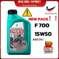 PETRONAS SPRINTA MINYAK HITAM ENGINE OIL F700 15W50 SEMI SYNTHETIC 4 STROKE 4T OIL FILTER YAMAHA LC1