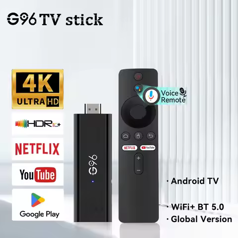 Android13.0 Mini 8K HDR10+ Smart TV Stick BT Voice Assistant AllwinnerH313 Quad Core Cortex A53 G96 