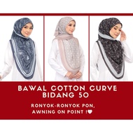 Tudung Bawal Cotton Curve Voile bidang 50 ala kekaboo