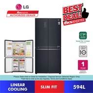 LG Slim French Door Inverter Fridge GC-B22FTQPL (594L) / Refrigerator / Peti Sejuk with Hygiene FRES