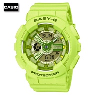 Velashop นาฬิกาข้อมือผู้หญิงคาสิโอ Casio Baby-G Standard Analog - Digital สายยางเรซิ่นสีเขียว รุ่น B