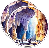 (2 Pack) Carlsbad Caverns National Park Bumper Sticker - US National Park - Choose from 63 Parks - 5