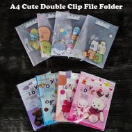 Cute A4 Double Clip File Folder / A4 Report File /  File Folder Organizer Office Stationery / Fail K