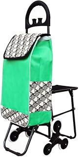 Shopping Trolleys Shopping Cart Shopping Cart Grocery Cart Lightweight Shopping Trolley Bag Cart Travelling Camping Beach Play Picnic Laundry Luggage grocery cart (Color : Green, Size : With seat)