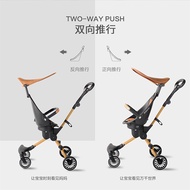 [V5-B] BAOBAOHAO Baby Stroller Two Way Push with Removable Canopy Safety Handrail Portable Lightweight Foldable Baby Walker Walking Trolley Installation-free